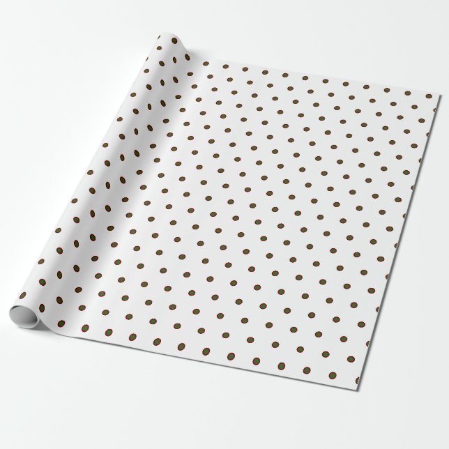 Green Red Polka Dots Weihnachtswrapping Paper Geschenkpapier (Ungerollt)