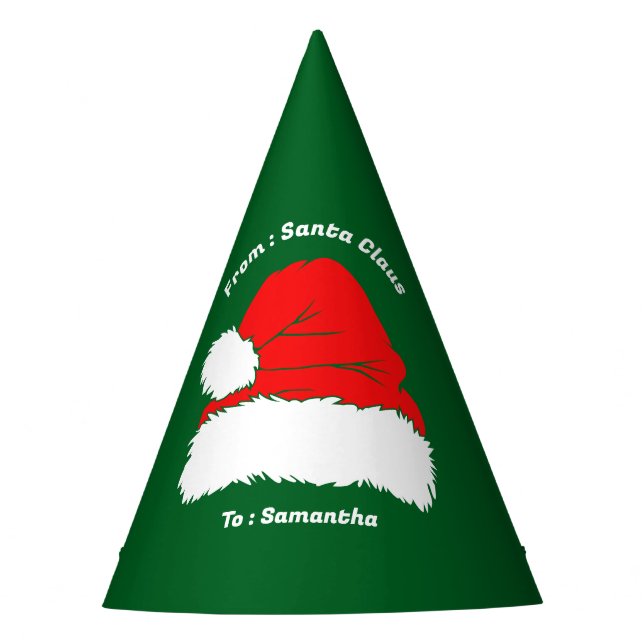 Green Red Santa Christmas Partyhütchen (Vorderseite)