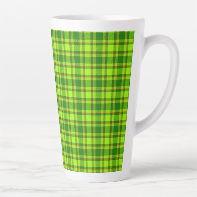 Green Red Tartan Checkered Kariert Pattern-55788 Milchtasse (Rechts)