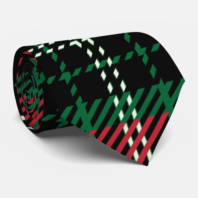 Green & Red Tartan Krawatte (Gerollt)