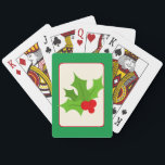 Green Red Vintag Style Christmas Holly Spielkarten<br><div class="desc">Genießen Sie zu Weihnachten mit diesem Vintagen Kartenspiel den Spaß mit der ganzen Familie. Dieses Deck weist ein Retro-Design von heiligen mit einem Rahmen von grün und rot. Wenn Ihnen meine Designs gefallen,  folgen Sie bitte meinem Shop,  indem Sie auf den folgenden Button klicken. xx Felicity</div>