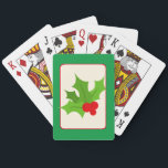 Green Red Vintag Style Christmas Holly Spielkarten<br><div class="desc">Genießen Sie zu Weihnachten mit diesem Vintagen Kartenspiel den Spaß mit der ganzen Familie. Dieses Deck weist ein Retro-Design von heiligen mit einem Rahmen von grün und rot. Wenn Ihnen meine Designs gefallen,  folgen Sie bitte meinem Shop,  indem Sie auf den folgenden Button klicken. xx Felicity</div>