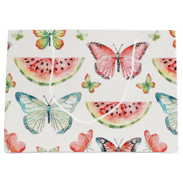 Green Red Watermelon Blue Butterflies Birthday Große Geschenktüte