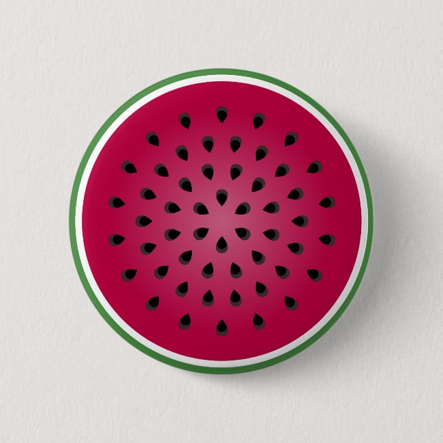 Green Red Watermelon Design Button (Vorderseite)