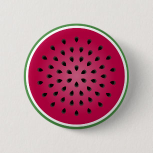 Green Red Watermelon Design Button