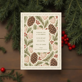 Green Red Whimsical Watercolor Ferienkarte