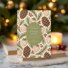 Green Red Whimsical Watercolor Ferienkarte