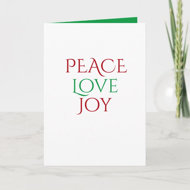 Green Red White Peace Liebe Freude Weihnachten (Vorderseite)