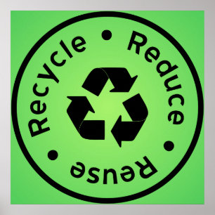 Green Reduce, Wiederverwendung, Recycle Poster