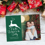 Green Rentier Weihnachts-Foto Niedlich Dies ist di Postkarte<br><div class="desc">Ein eleganter weißer Hirsch springt über die Weihnachtsworte... ... ... ... ... ... ... ... ... ... ... ... ... ... ... ... ... ... ... ... ... ... ... ... ... ... ... ... ... ... ... ... ... ... ... ... ... ... ... ... ... ... ... ......</div>