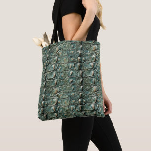 Green Reptile Skin Muster Tasche