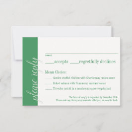Green Response Card, Caroline Wedding Collection RSVP Karte