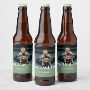 Green Retro Best Vater je benutzerdefiniertes Bild Bierflaschenetikett