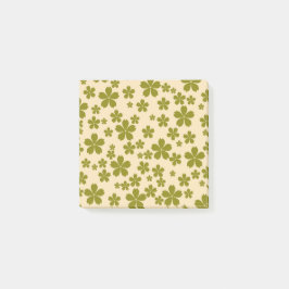Green Retro Blumen Spring & Summer Workspace Post-it Klebezettel