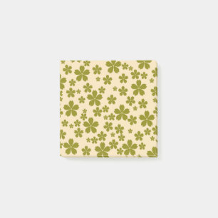 Green Retro Blumen Spring & Summer Workspace Post-it Klebezettel