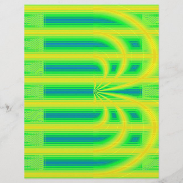 Green Retro Cathedral Bulk Scrapbook Paper Pages Flyer (Vorne)