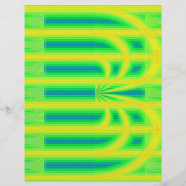 Green Retro Cathedral Scrapbook Paper 2-Sided Page