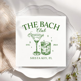 Green Retro Cocktails Junggeselinnen-Abschied Serviette
