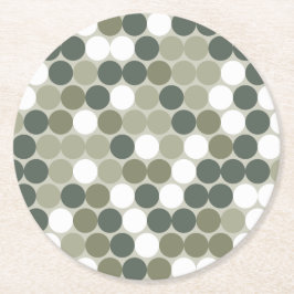 Green retro dots runder pappuntersetzer