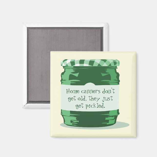 Green Retro Jelly Jar Zuhause Canning Spaß Küche Magnet (Vorderseite/Rückseite)