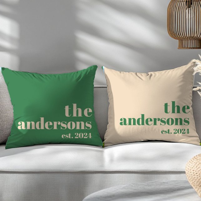 Green Retro modern minimalistisch Kissen (Von Creator hochgeladen)