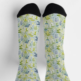 Green Retro Mushroom Socken