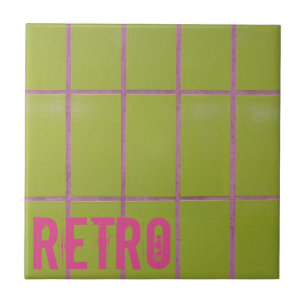 Green Retro Tile 80er 70er 60er Vintager Hintergru Fliese