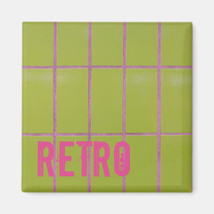 Green Retro Tile 80er 70er 60er Vintager Hintergru Magnet