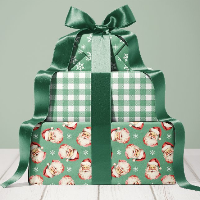 Green Retro Vintag Weihnachten Geschenkpapier Set (Von Creator hochgeladen)