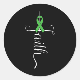 Green Ribbon 1 Runder Aufkleber