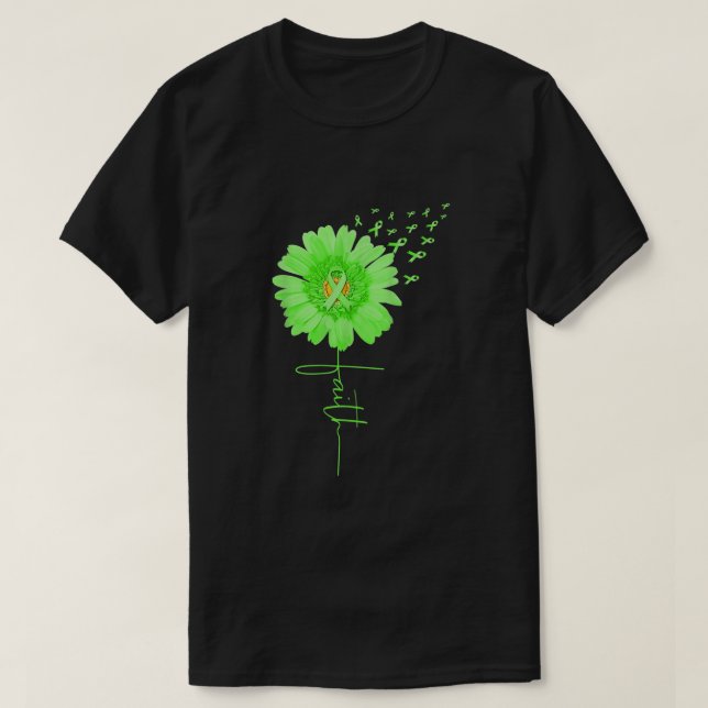 Green Ribbon Daisy Faith Mental Health Awareness M T-Shirt (Design vorne)