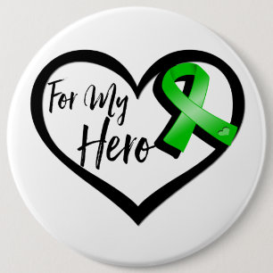 Green Ribbon für meinen Helden Button