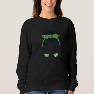 Green Ribbon Hairband Girl Frauen Sweatshirt