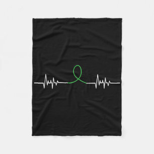 Green Ribbon Herzschlag - Bewusstsein für psychisc Fleecedecke