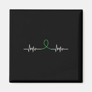 Green Ribbon Herzschlag - Bewusstsein für psychisc Magnet