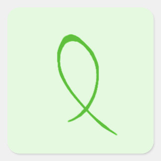 Green Ribbon individuell anpassbar Quadratischer Aufkleber