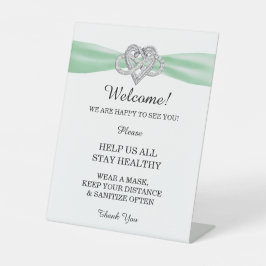 Green Ribbon Infinity Herz Hochzeitsicherheit Sockelschild