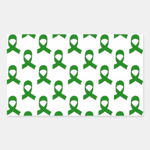 Green Ribbon-Muster Rechteckiger Aufkleber