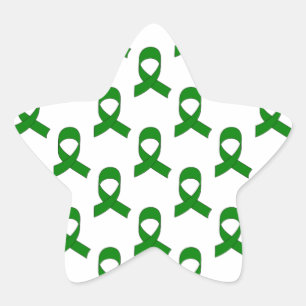 Green Ribbon-Muster Stern-Aufkleber