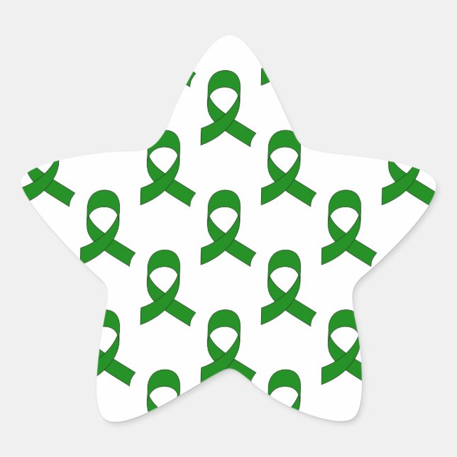Green Ribbon-Muster Stern-Aufkleber (Vorderseite)