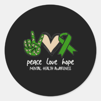 Green Ribbon Peace Liebe Hope Mental Health Awaren Runder Aufkleber