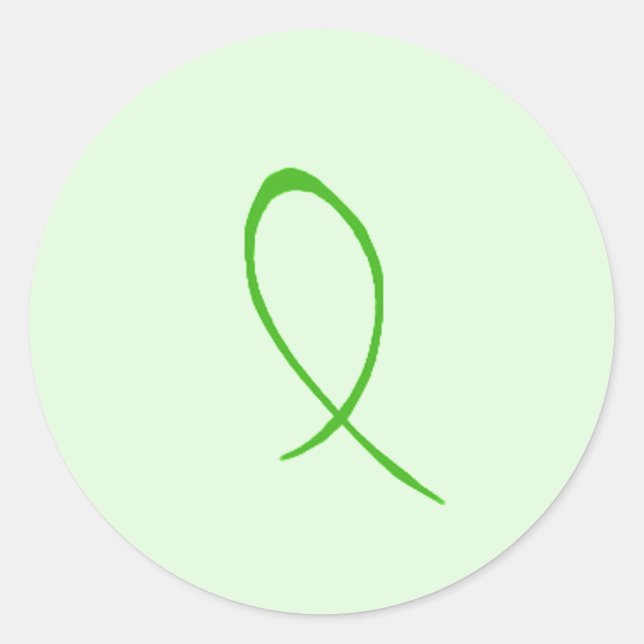 Green Ribbon Runder Aufkleber (Vorderseite)