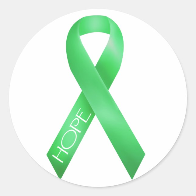 Green Ribbon Runder Aufkleber (Vorderseite)