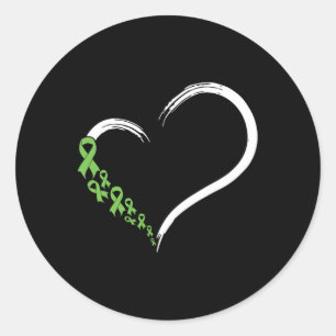 Green Ribbon unterstützen Mental Health Awareness  Runder Aufkleber