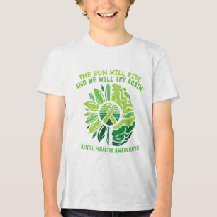 Green Ribbon Warrior & amp; Unterstützer - Mental Tri-Blend Shirt