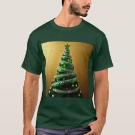 Green Ribbon Weihnachtsbaum Silver Glitzern T-Shirt