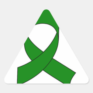 Green Ribbon Zeichnend Dreieckiger Aufkleber