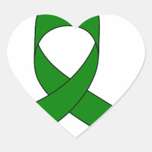 Green Ribbon Zeichnend Herz-Aufkleber