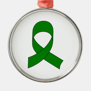 Green Ribbon Zeichnend Silbernes Ornament