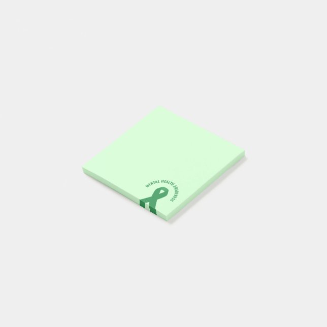 Green Ribbon zur Sensibilisierung für psychische G Post-it Klebezettel (angewinkelt)
